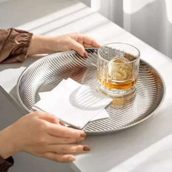 12-Inch Stainless Steel Tray: Luxury Countertop Styling