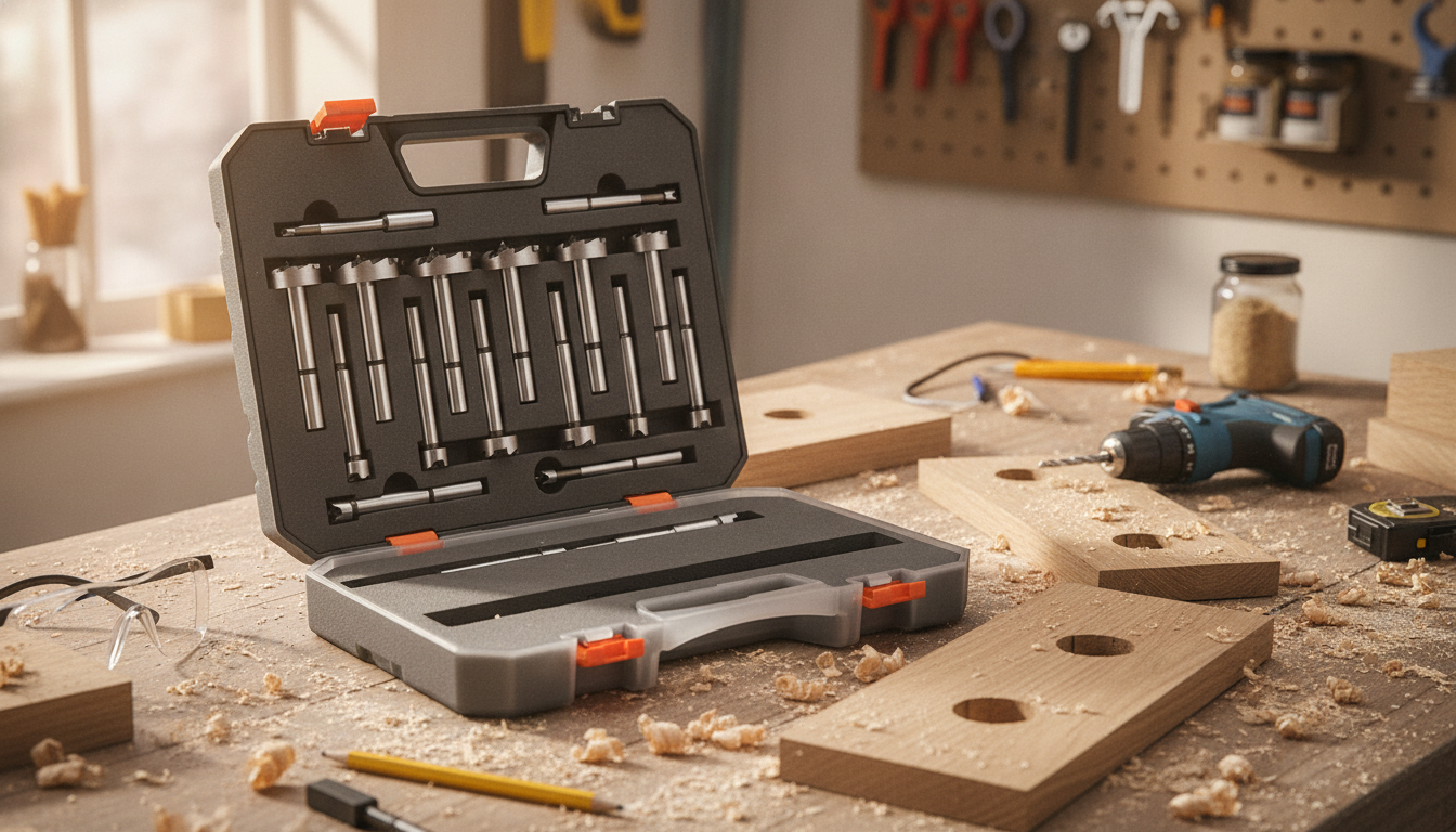 16PCS Forstner Bit Set: Clean Flat-Bottom Wood Holes