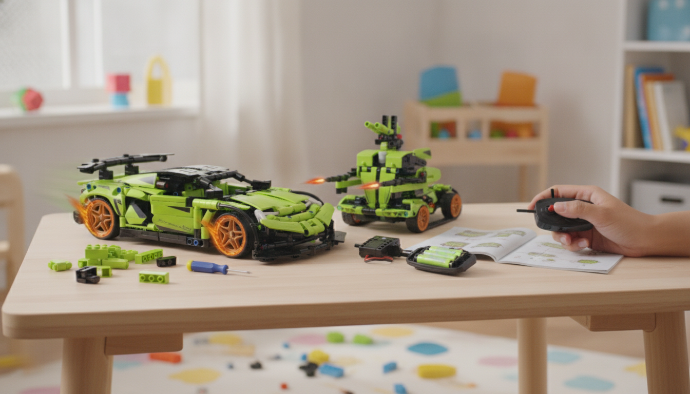 2-in-1 RC Car Robot Kit for Kids: Build, Drive, Rebuild