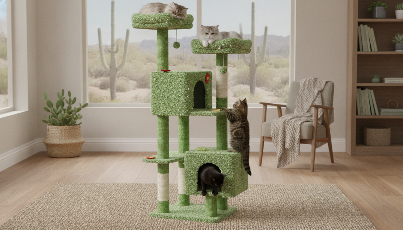 52-Inch Cactus Cat Tree: Perches, Condos & Scratch Posts