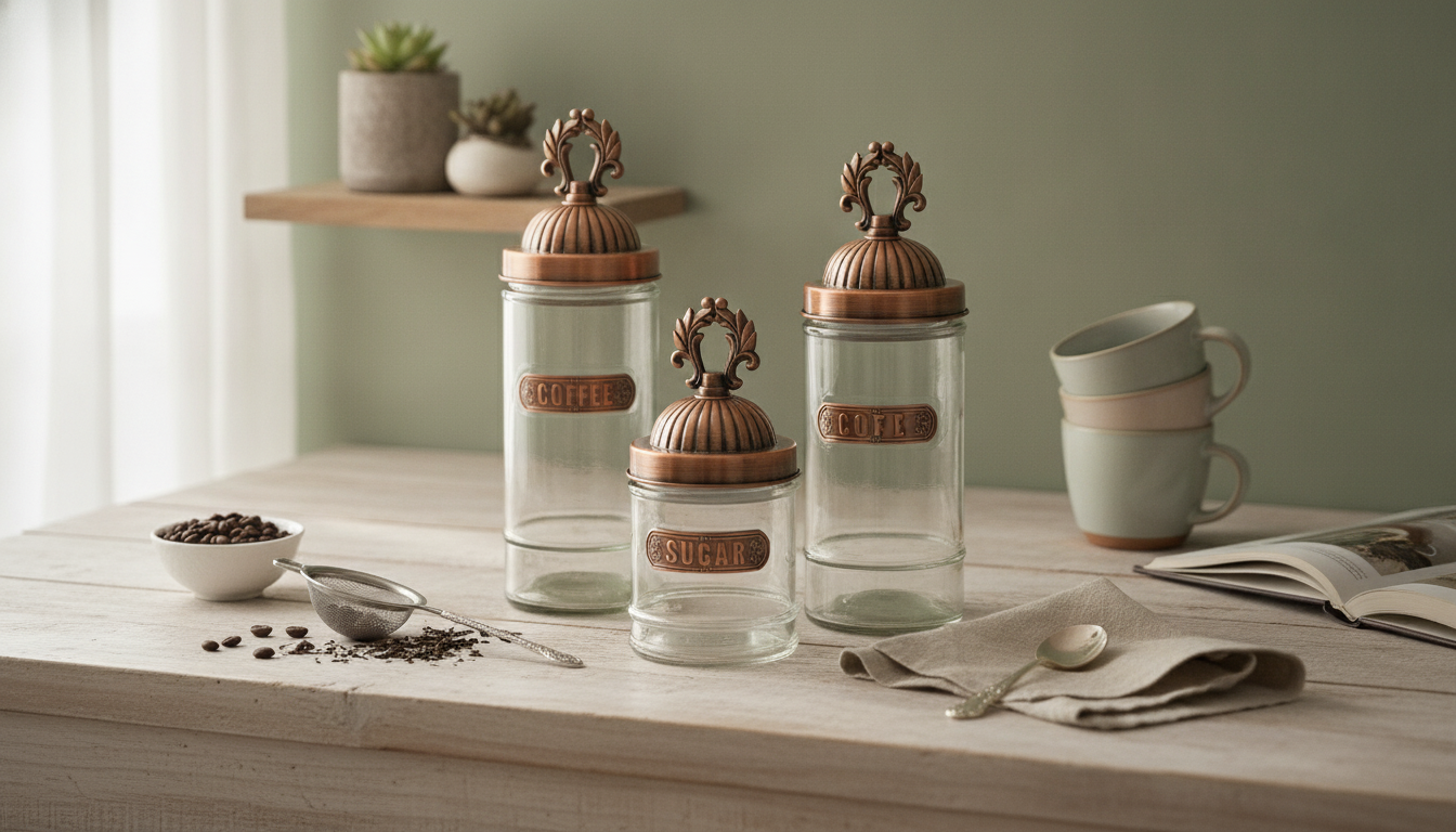 Castle-Lid Vintage Glass Storage Jar for Stylish Organizing