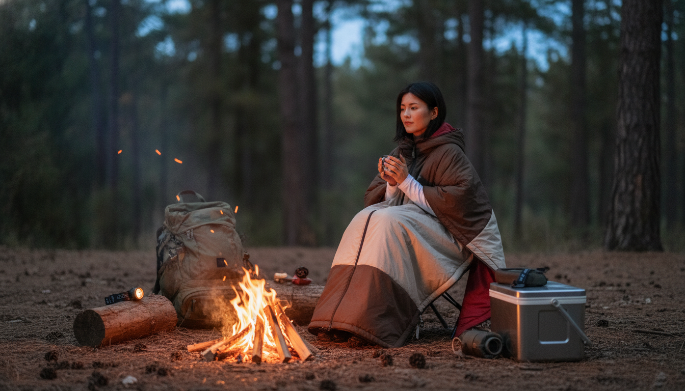 Convertible Camping Cloak Sleeping Bag: Windproof Warmth