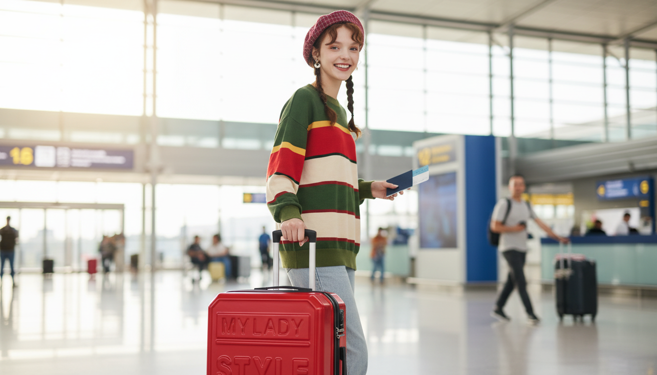 Stylish Rolling Suitcase With Wheels: Smooth Travel Control