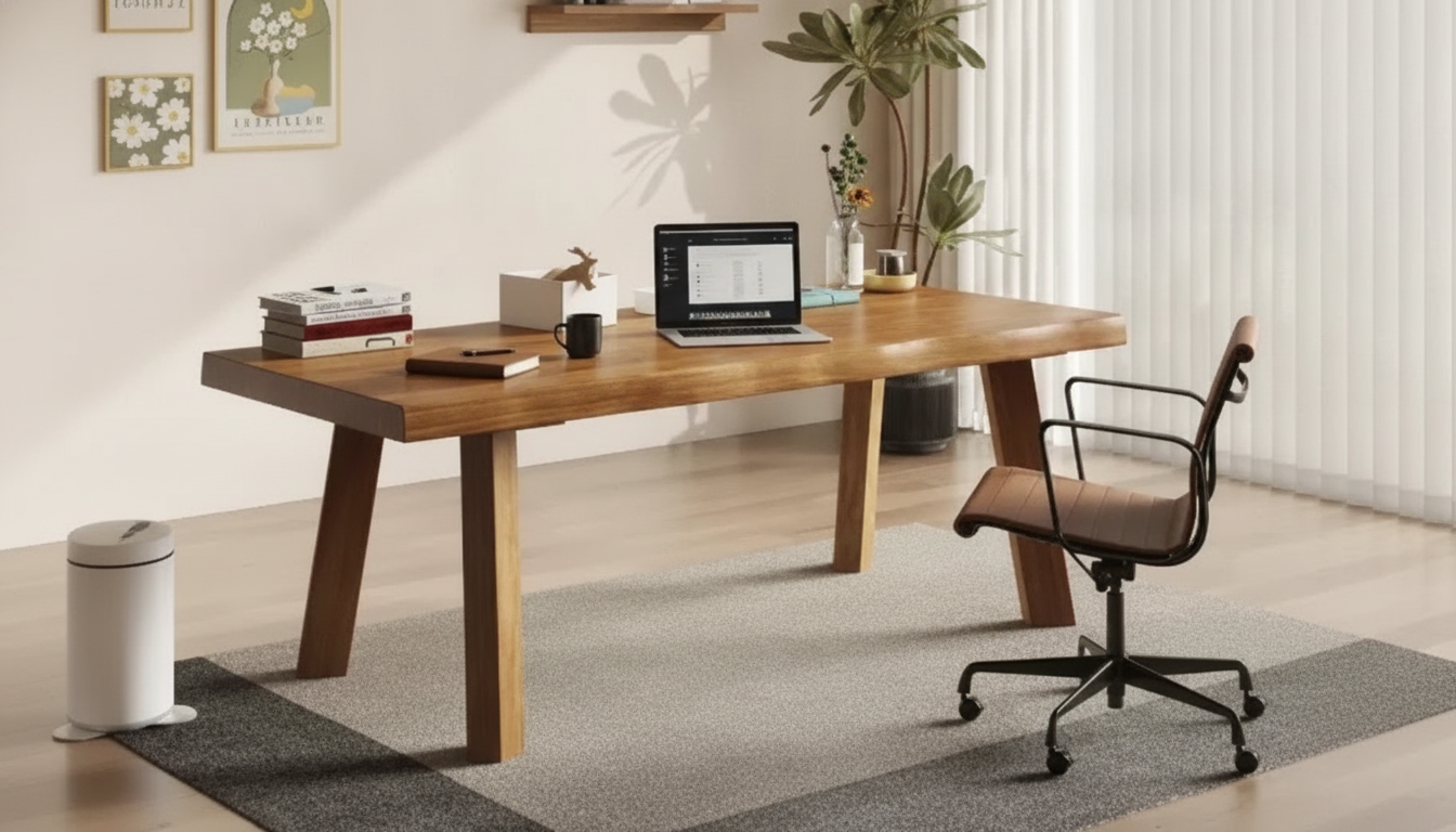 55-Inch Solid Wood Desk: Fit, Ergonomics, Care Tips