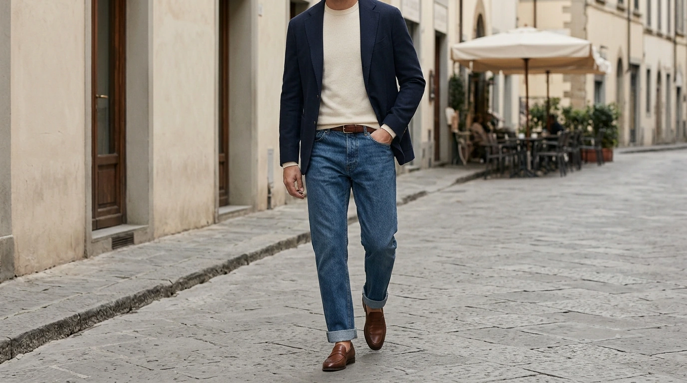 Brunello Cucinelli Straight-Leg Jeans with Turn-Up Hem