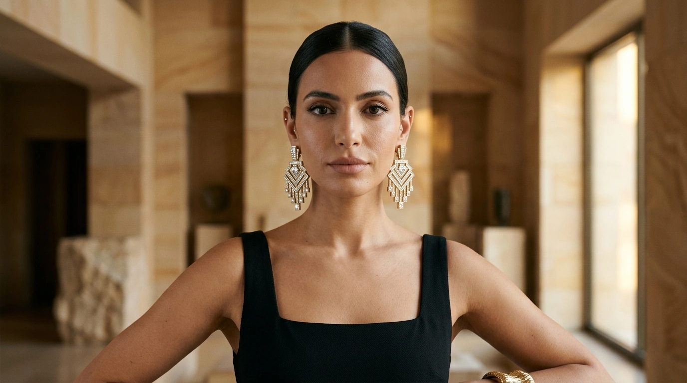Pharaoh Moissanite Earrings: Egyptian-Inspired Sparkle
