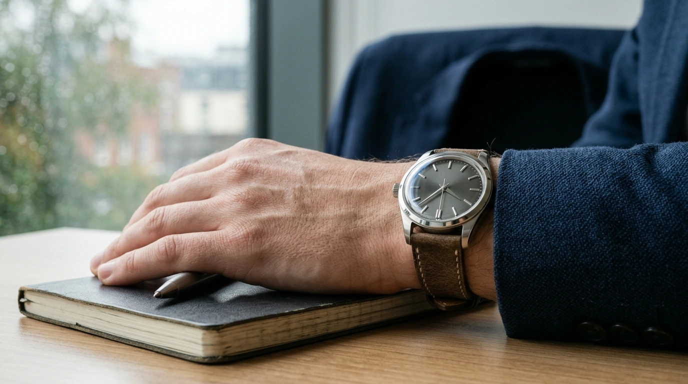 Automatic Mechanical Leather Watch: Sapphire & Waterproof