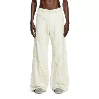 Diesel D-Sire Wide-Leg Ripped Jeans: Fit & Styling