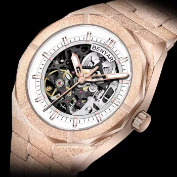 41mm Stainless Steel Skeleton Watch: Automatic Men’s Style
