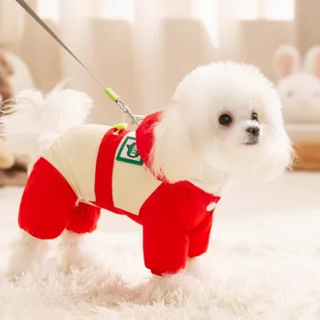 Warm Waterproof Four-Leg Dog Coat With Drawstring Fit