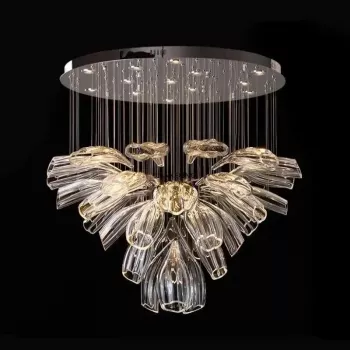 Art Deco Gold & Silver Pendants: Luxe Glass Glow