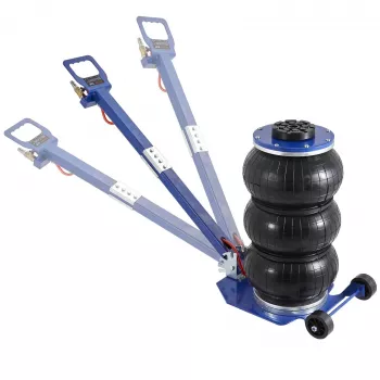 3-Ton Triple Bag Air Jack: Wheels, Long Handle Guide