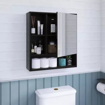 Bamboo Wall Medicine Cabinet: Mirror + Adjustable Shelves