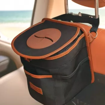 2.5 Gal Spill-Proof Car Trash Can: Headrest or Console